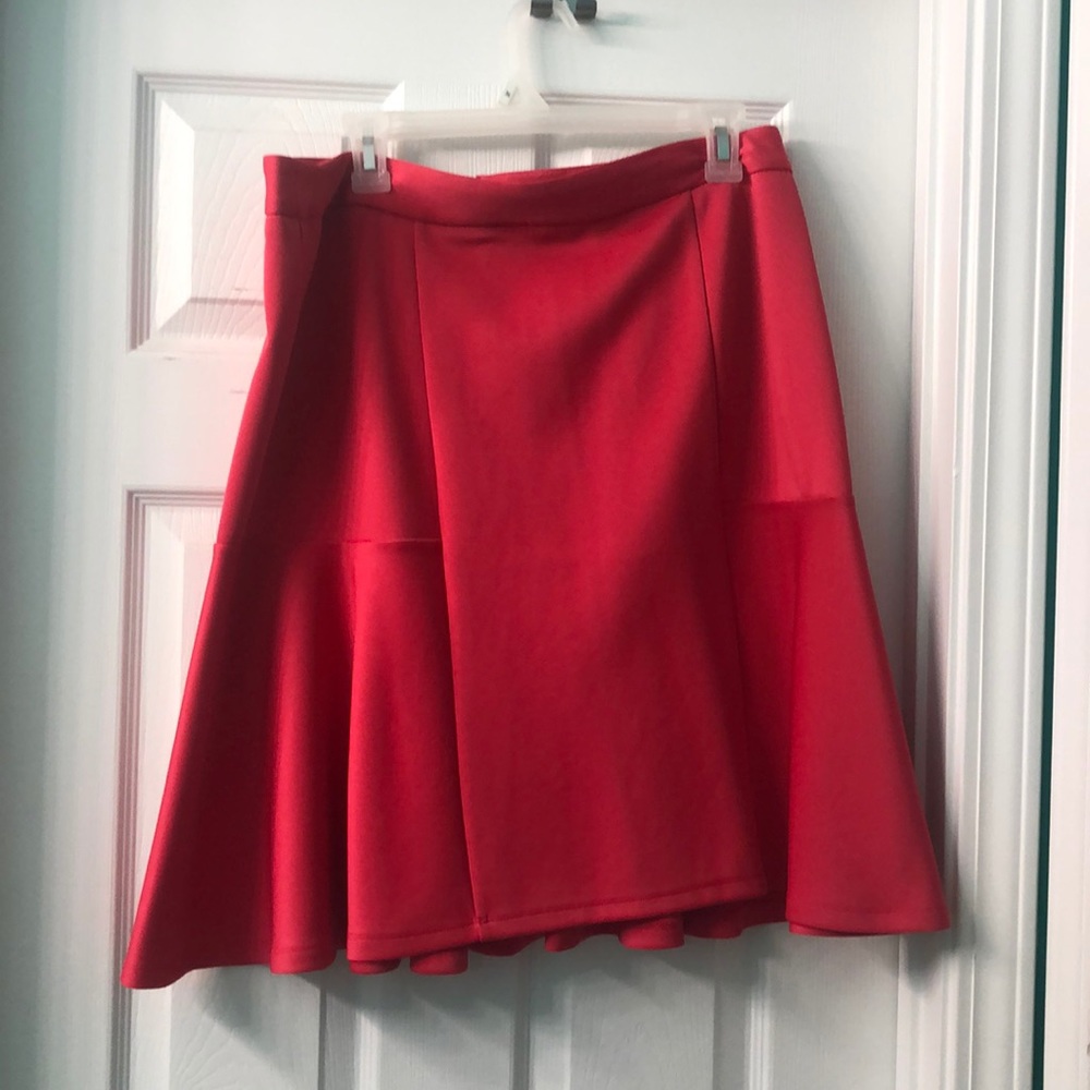 Pink knee length flare skirt